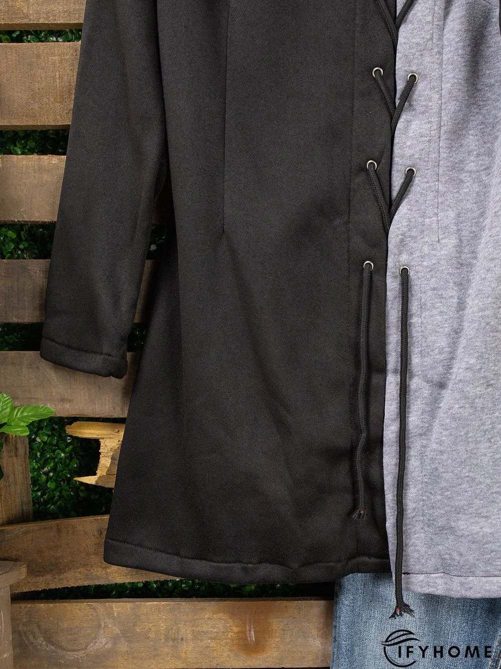 Solid Slit Long Sleeve Casual Weaving Dress | IFYHOME