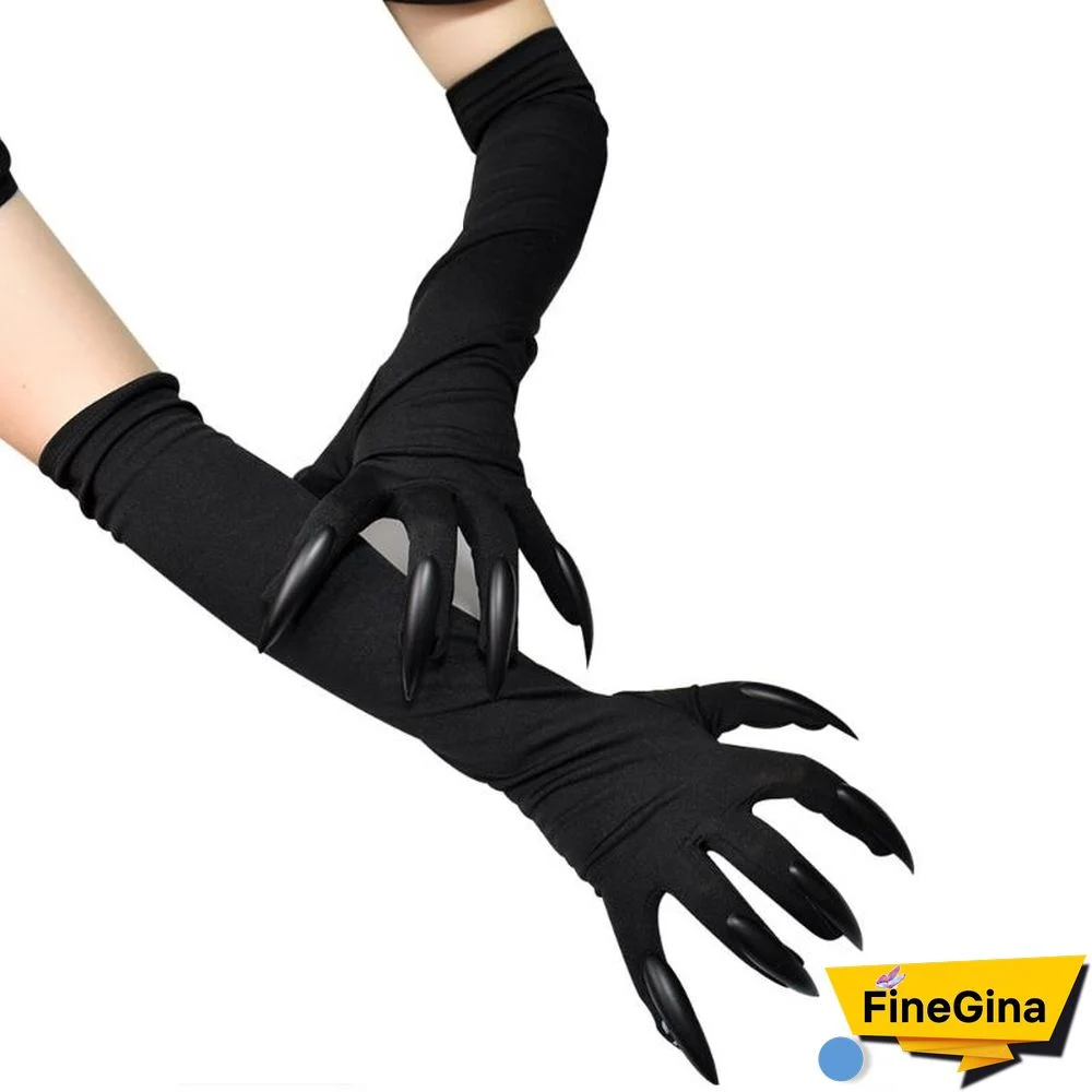 Long Fingernail Gloves Halloween Elbow Length Claw Sleeve Cosplay Ghost Mittens
