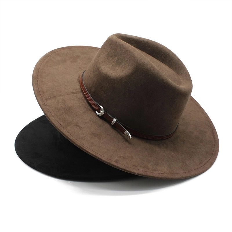 New Suede Peach Heart Top Ethnic Tibetan Style Top Hat Women's Outdoor Sunshade Hat Felt Hat