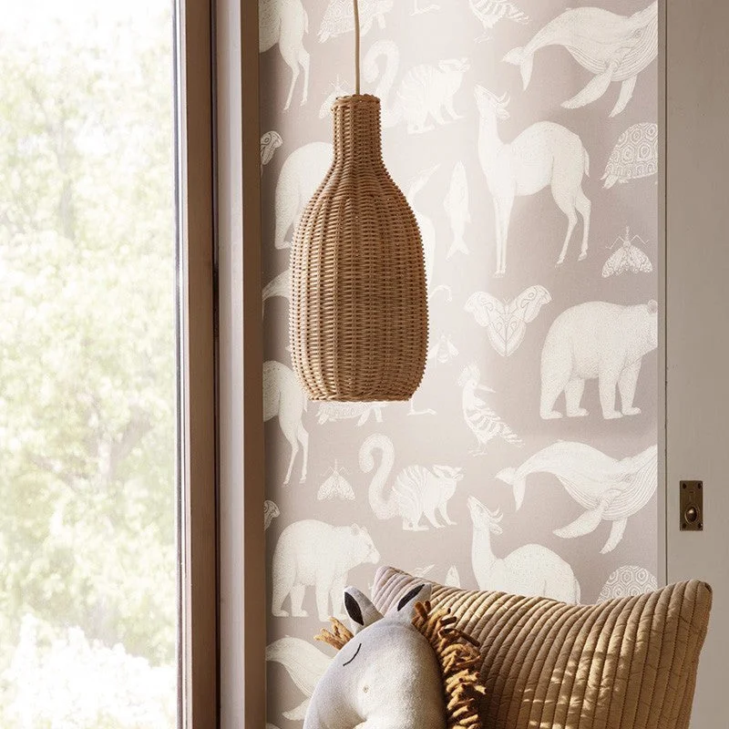 Nordic Rattan Chandelier Handmade Pendant Lamp Shades For Living Room