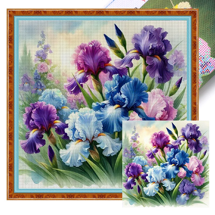 【Yishu Brand】Flowers (40*40cm) 11CT Stamped Cross Stitch gbfke