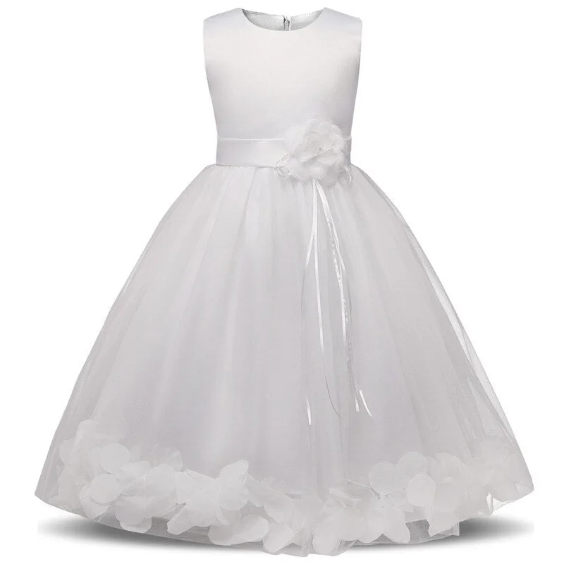 Summer Fancy Flower Girl Dresses For Wedding First Holy Communion Dress For Girls Children Party Prom Gowns with Flowers Ribbons