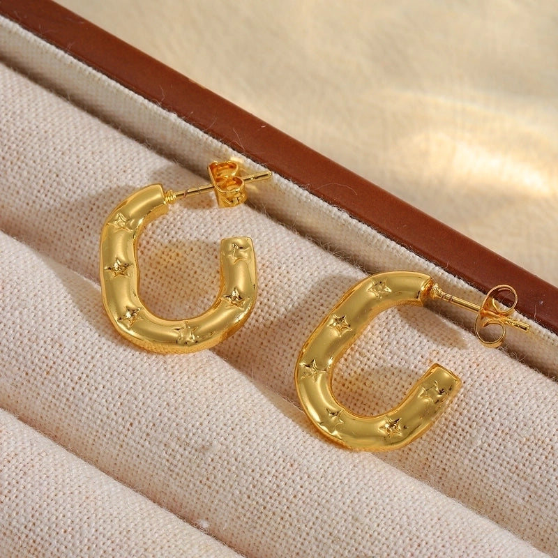 1 Pair Basic Minimalist Irregular Geometric Plating 304 Stainless Steel 18K Gold Plated Earrings