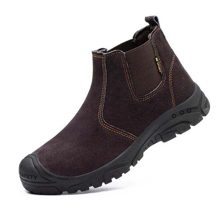 Anti-smashing Men Work Ankle Boots Suede Steel Toe Orthopedic Shoes shopify Stunahome.com