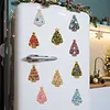 10PCS DIY Pearl Diamond Painting Christmas Fridge Magnets, Sparkling Rhinestone Refrigerator Magnet Craft Kit for Home Decor & Gifts