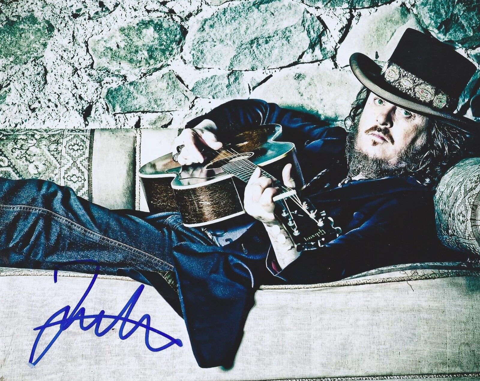 ZUCCHERO FORNACIARI SIGNED AUTOGRAPHED 8X10 Photo Poster painting ITALIAN ROCK GUITARIST #4