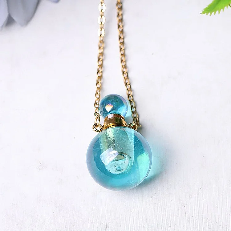 0.5ml Aura Angel Crystal Perfume Bottle Necklace DIY