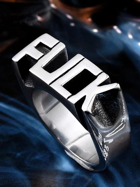 Fashion Punk Cool English Letters Casual Ring