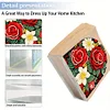 Christmas Acrylic DIY 5D Diamond Art Painting Napkin Holder Set (Red Roses)