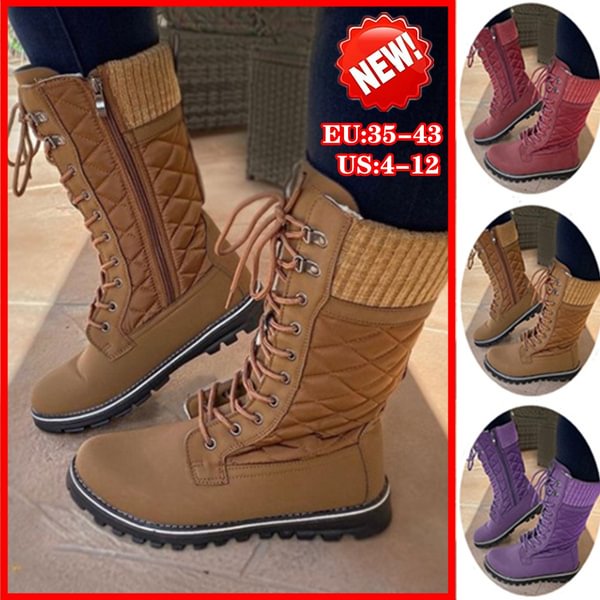 New Women‘s Fashion Autumn and Winter Snow Boots Keep Warm Bandage Midcalf Boot Zipper Low Heel Ladies Boots - Shop Trendy Women's Fashion | TeeYours
