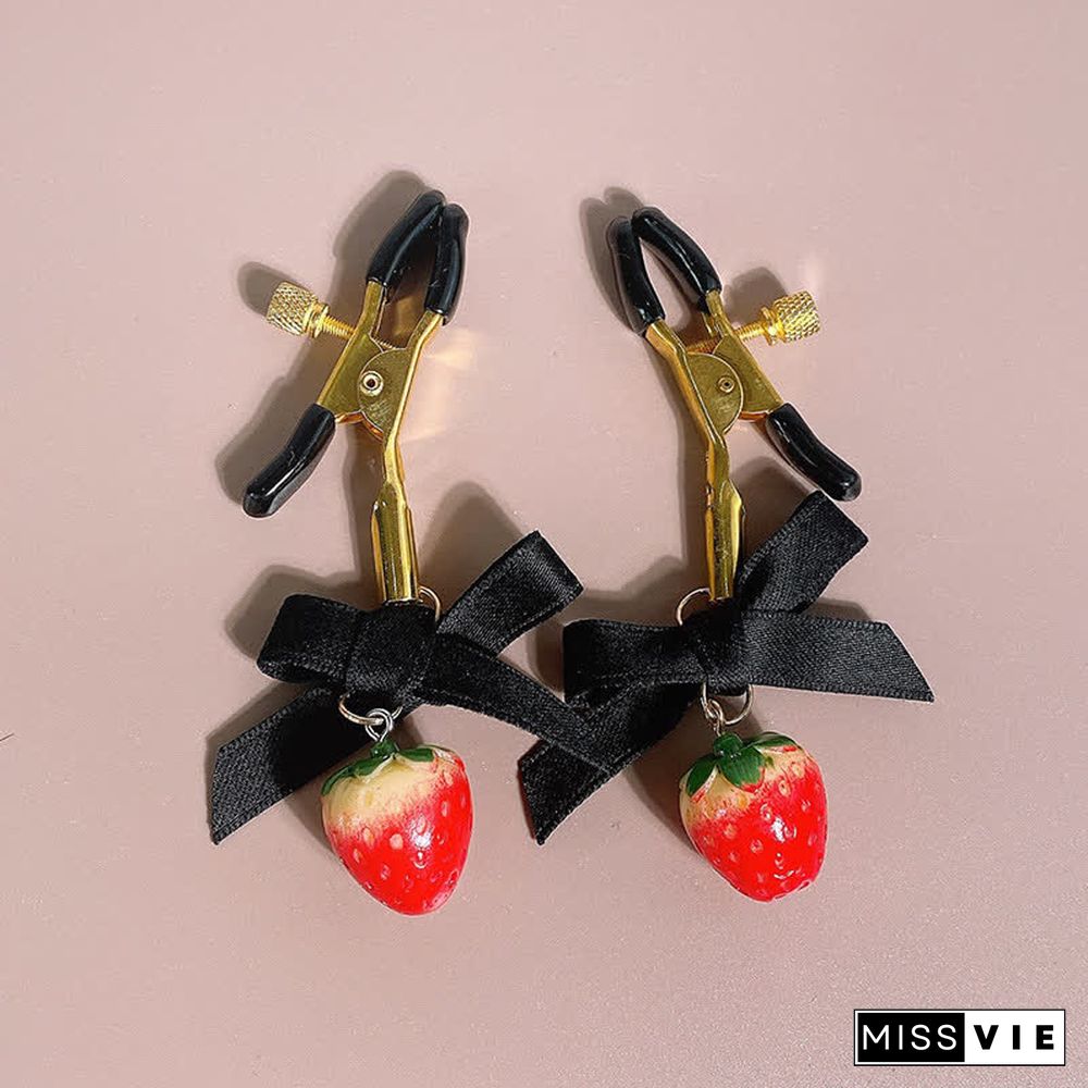 Bowknot Bell Strawberry Nipple Clamps SM Accessories