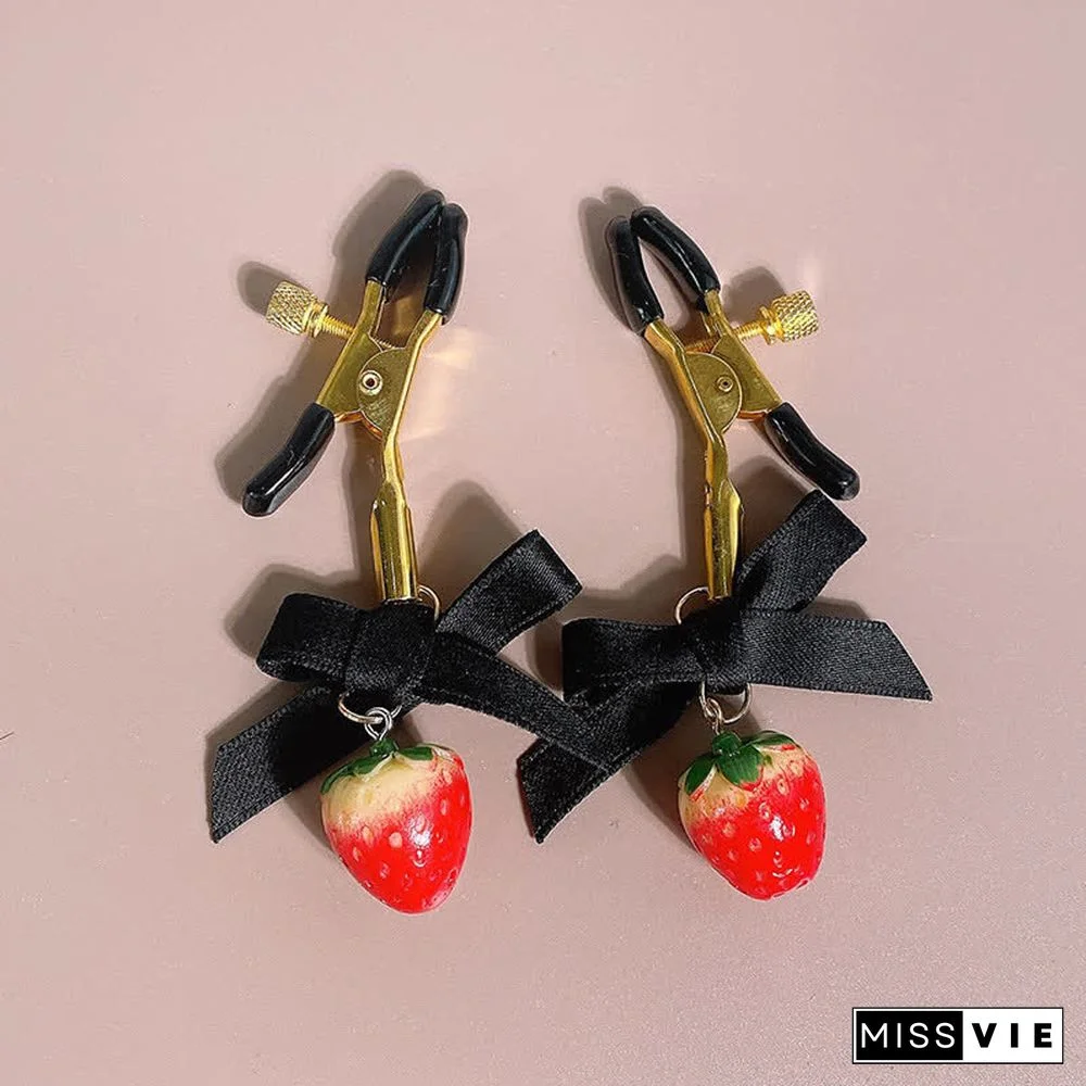Bowknot Bell Strawberry Nipple Clamps SM Accessories