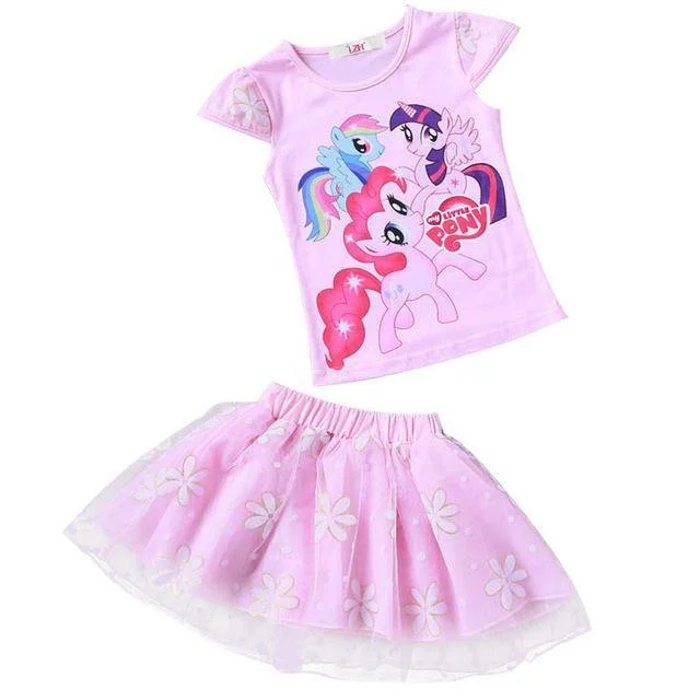 Summer Baby Girls T Shirt Skirt Tracksuit Girls Clothing