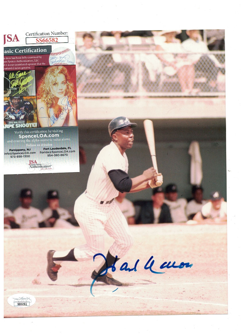 Hank Aaron Atlanta Braves Signed 8x10 Photo Poster painting JSA Certified