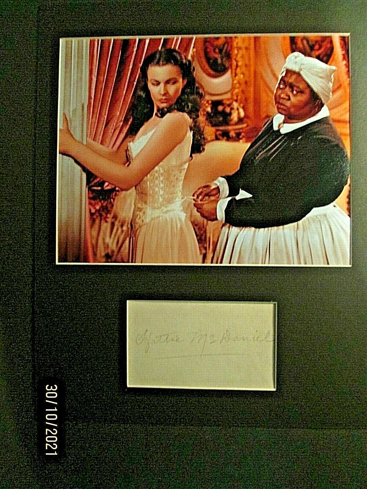 HATTIE McDANIEL: (GONE WITH THE WIND) SIGN AUTOGRAPH CARD & ORIGINAL Photo Poster painting *