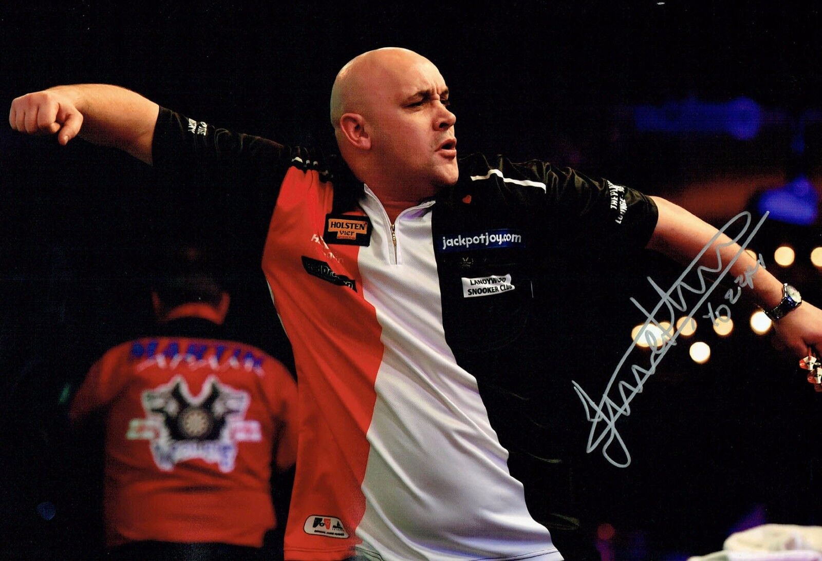 Jamie HUGHES Signed 12x8 Autograph Photo Poster painting 2 AFTAL COA Darts Player BDO