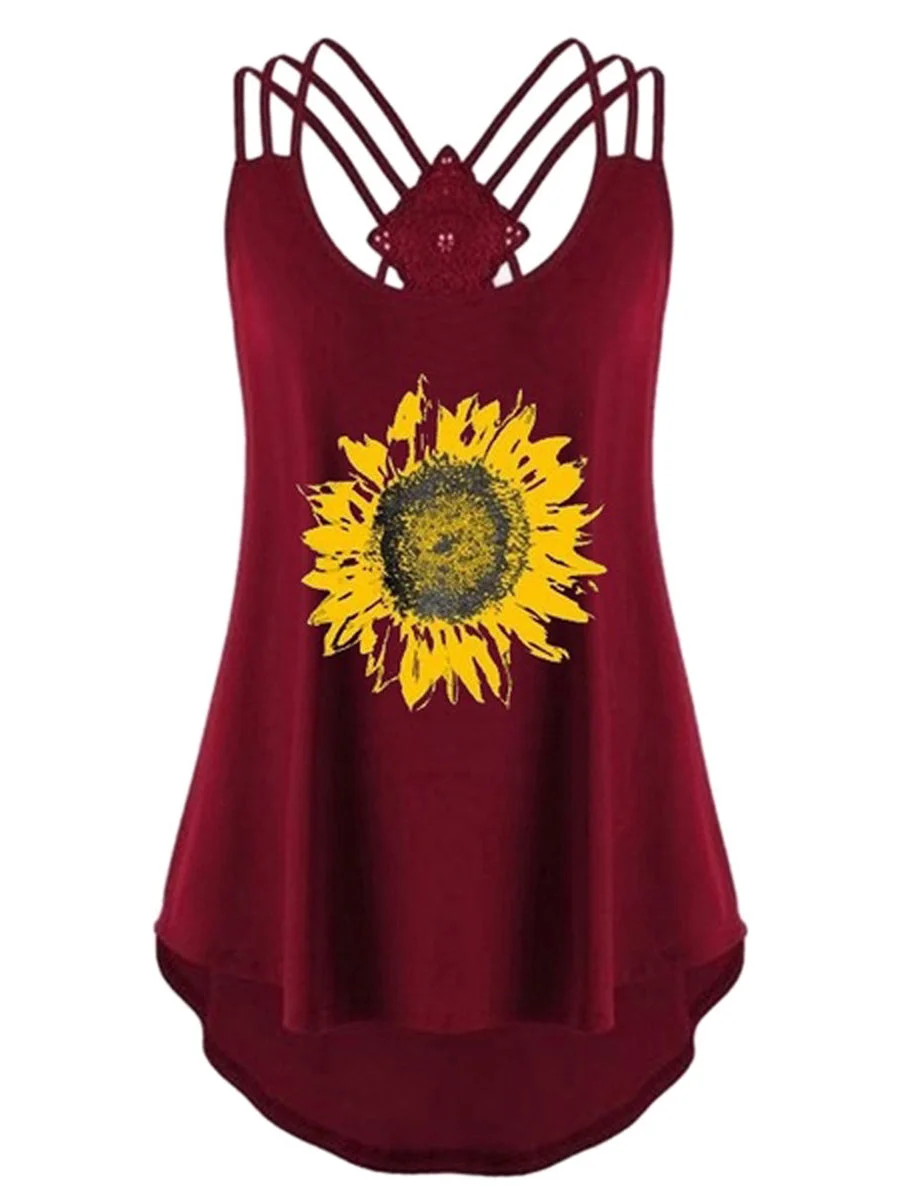 Sunflower Printed Tank Top