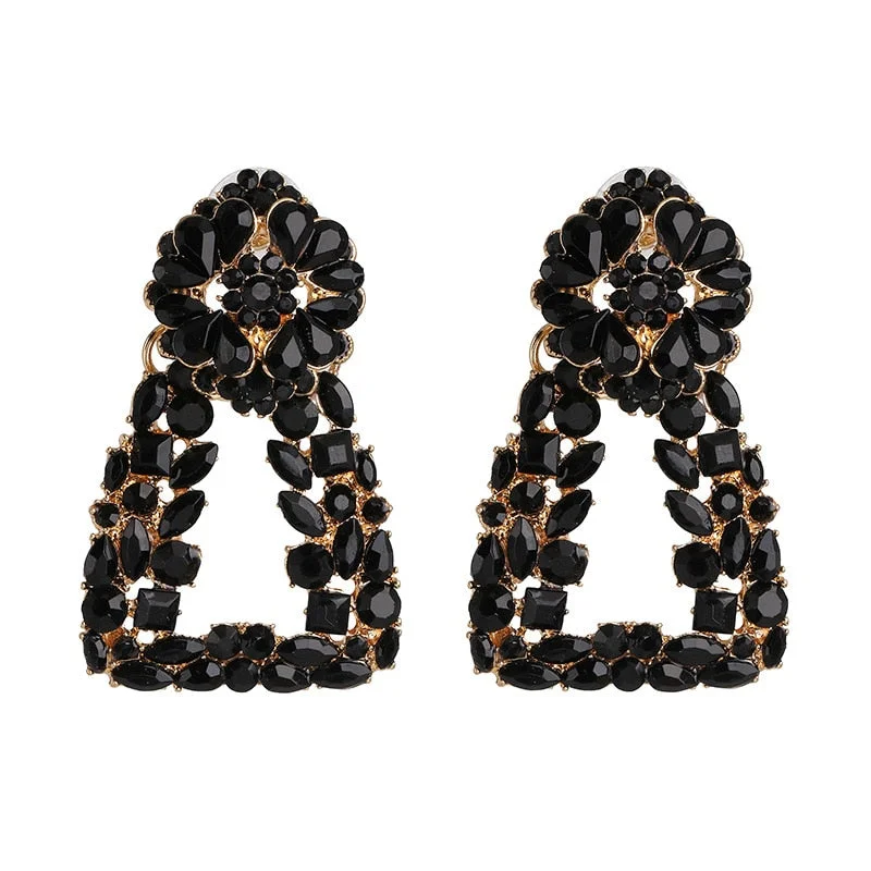 Dvacaman New Designs Crystal Square Drop Earrings for Women 2019 Fashion Rhinestone Statement Earrings Dangle Wedding Jewelry