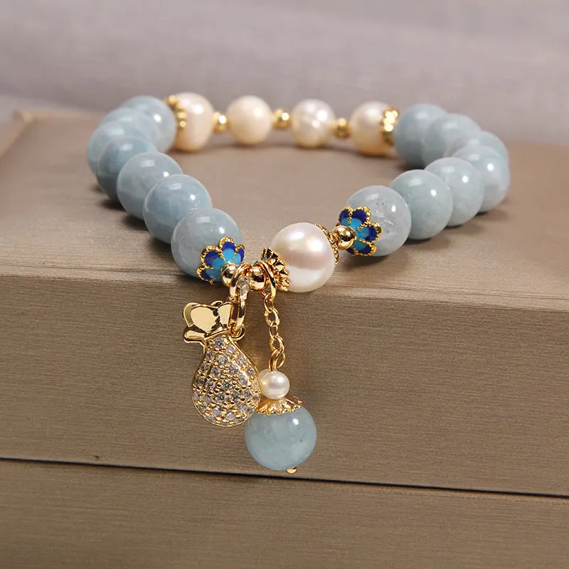 Money bag Blue Agate Bracelet