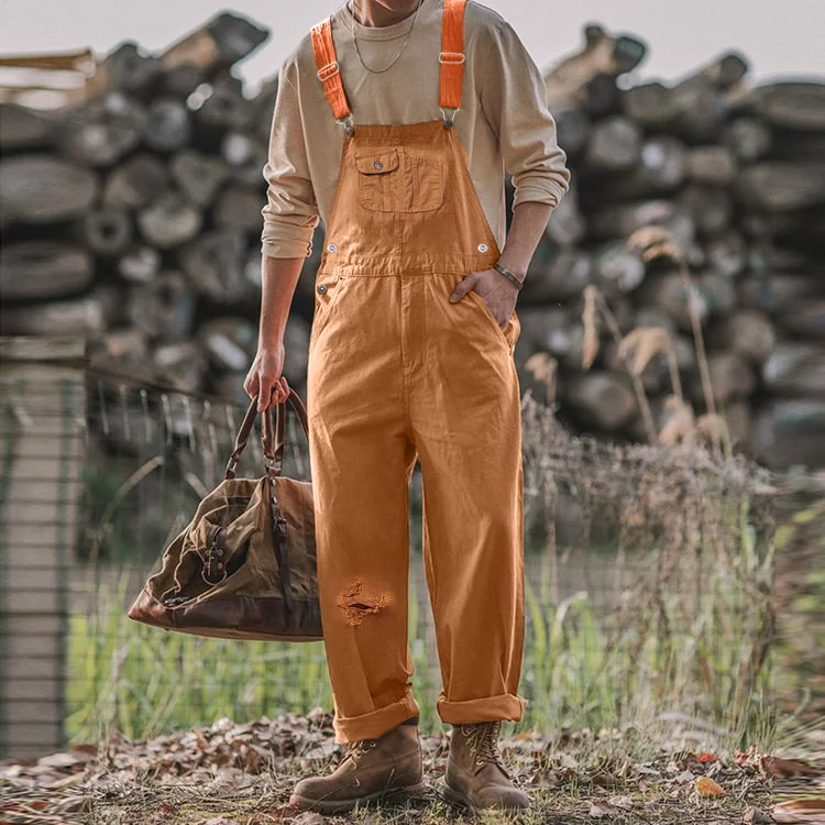 Loose Ripped Vintage Denim Overalls