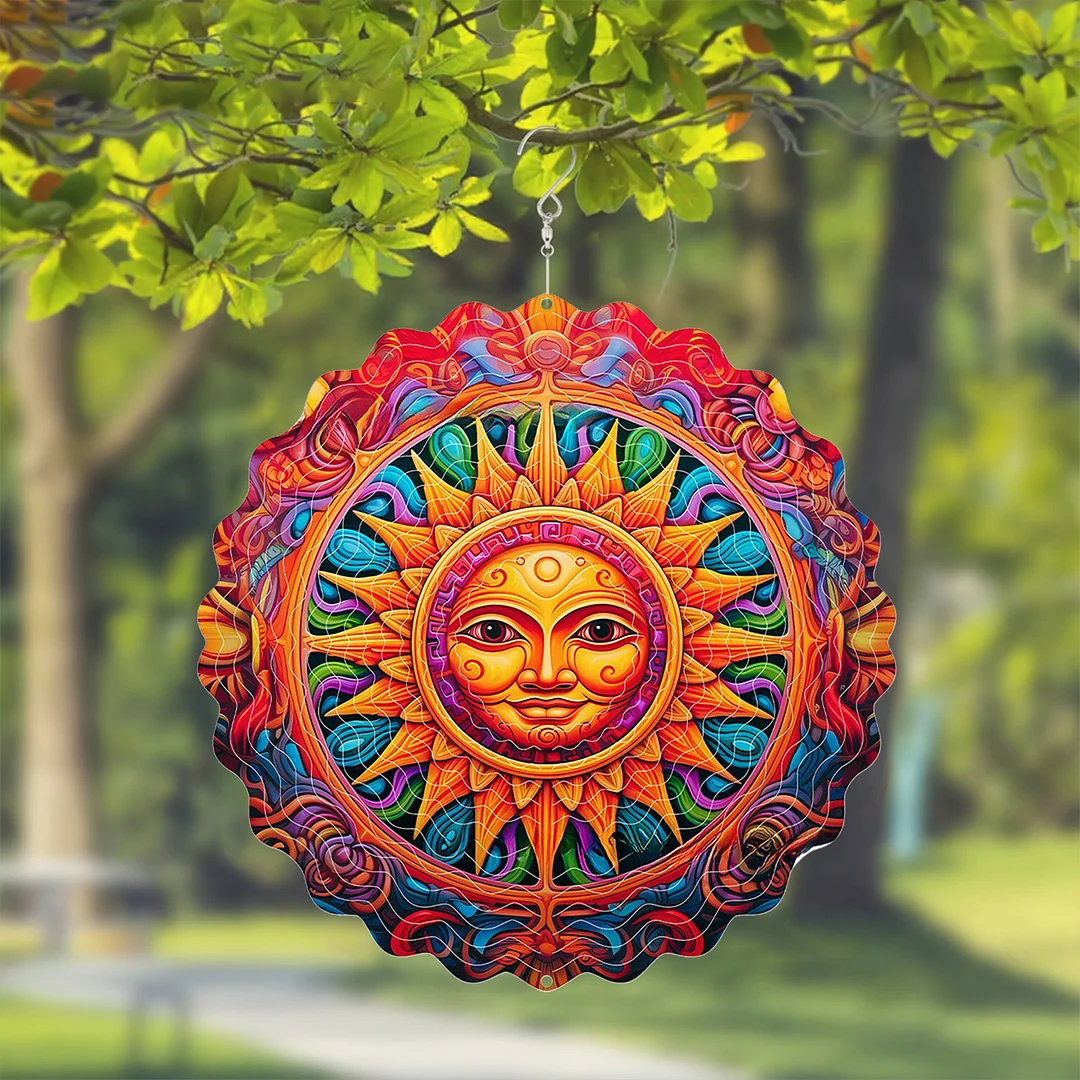 Mandalas Hanging Wind Spinner 360 Degree Rotating 3D Garden Wind Spinners 10-Inch Hanging Wind Catcher Art Gift for Home Garden Halloween Christmas (08)