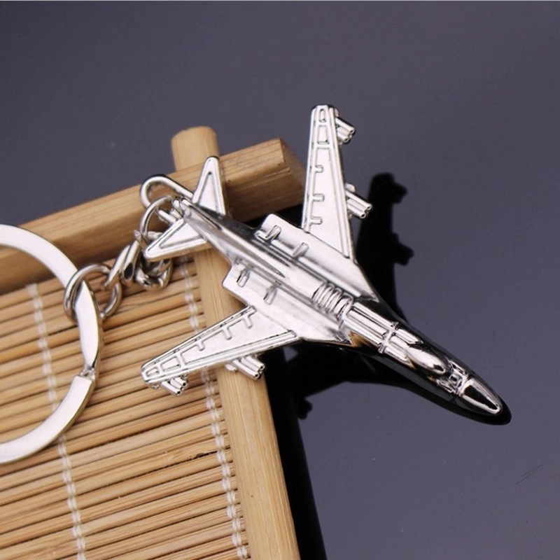 Modern Style Artistic Airplane Metal Unisex Bag Pendant Keychain