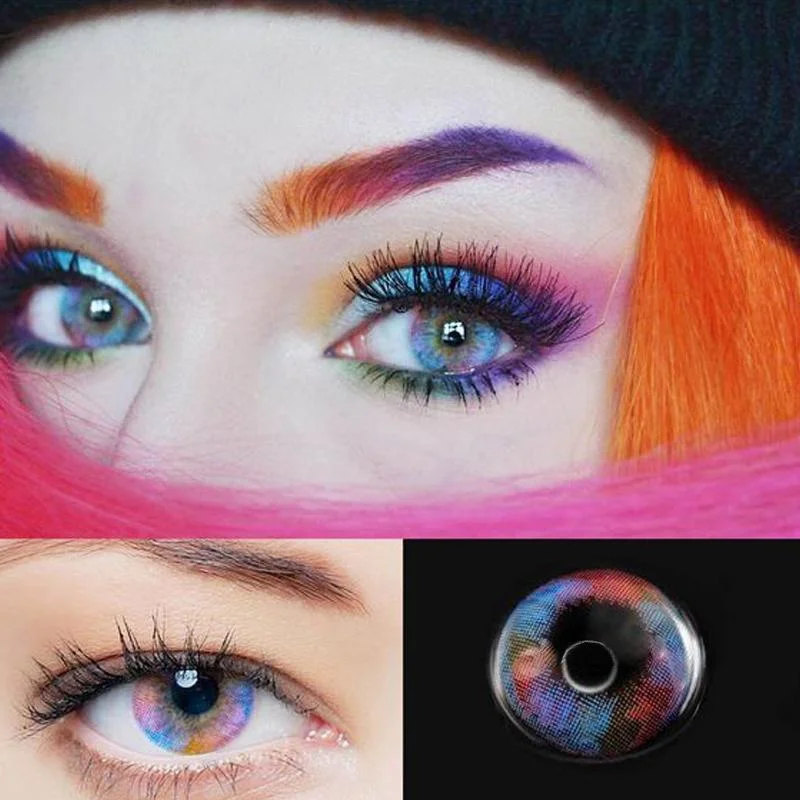 cosplay colorful rainbow color (12 months) contact lenses