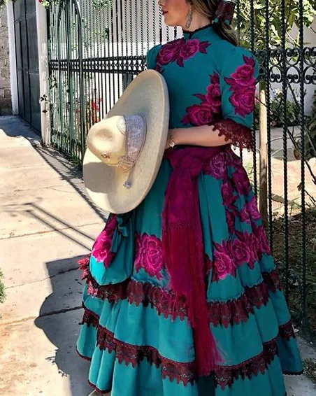 Ladies Mexican print floral dress