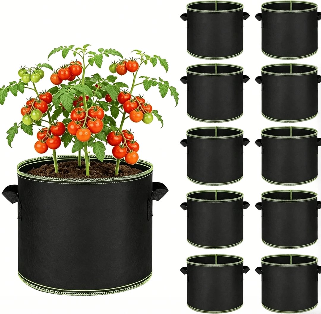 🌱 5-Pack 5 Gallon Grow Bags &ndash; Heavy Duty Aeration Fabric Pots with Handles for Vegetables, Flowers & Fruits 🪴