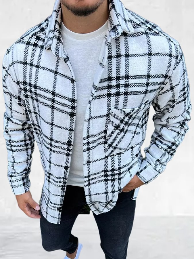 🔥Sale🔥 Men's Autumn and Winter Plaid Pattern Jacket