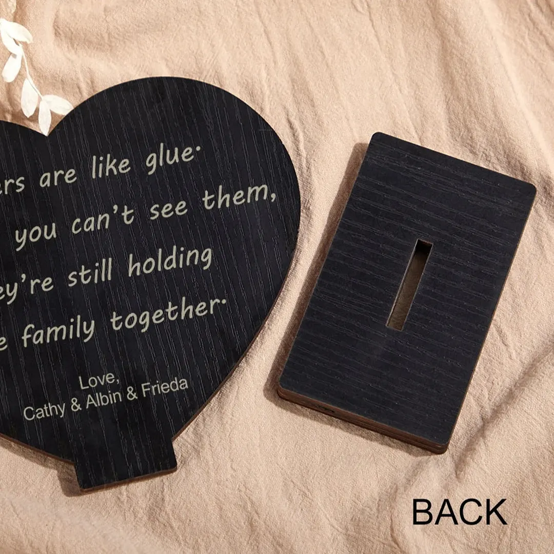 Personalized Family Heart Wooden Puzzle Frame Gift for Mom