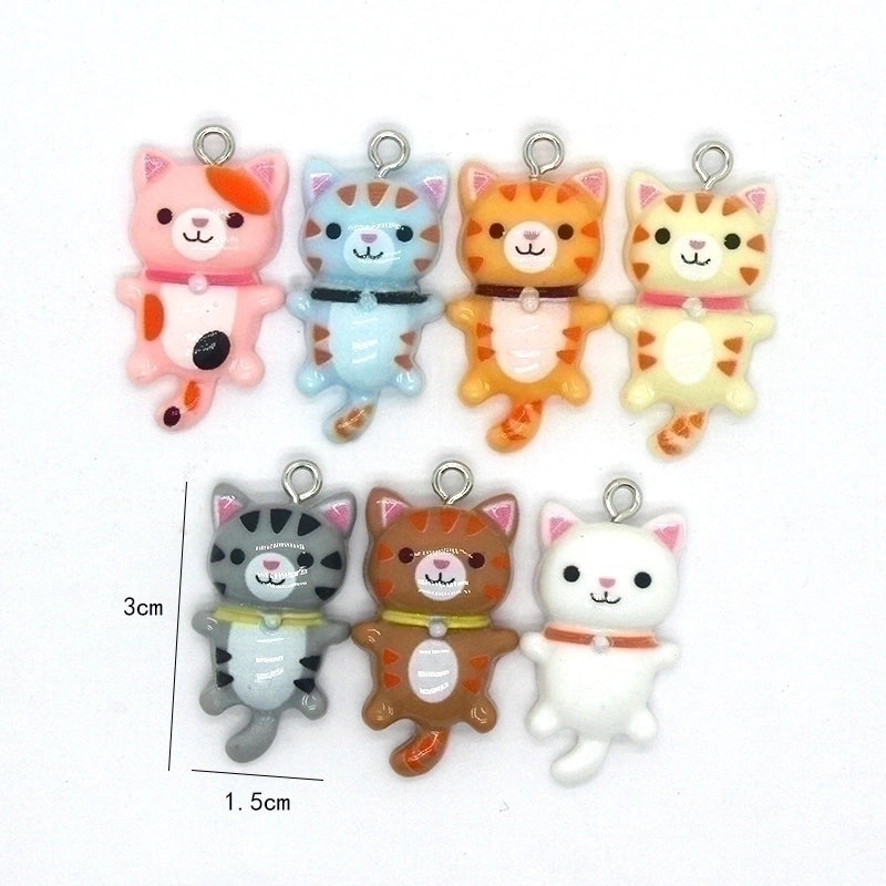 Cute Cat Resin Pendants