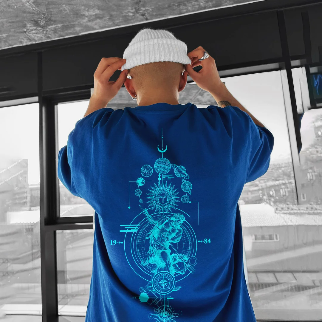 Oversize Sun Moon Stars Tee