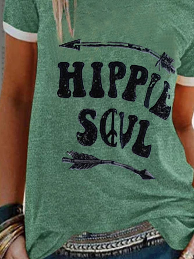 Green Short Sleeve Patchwork Shirts & Tops