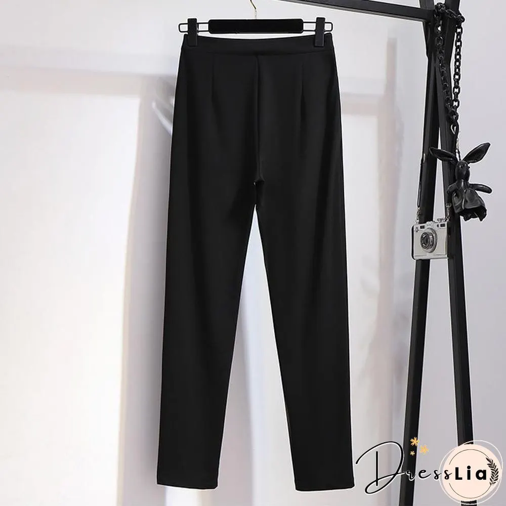 Classic V-neck Coat+Loose Pants P10859