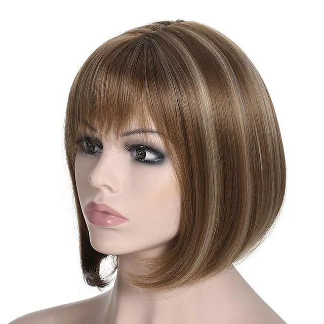 Jewtribute Hair®|Pink Grey Bob Short Straight Wig  