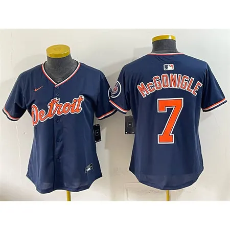 Women's Detroit Tigers #7 Kevin McGonigle Navy 2026 Alternate Vapor Premier Limited Jersey