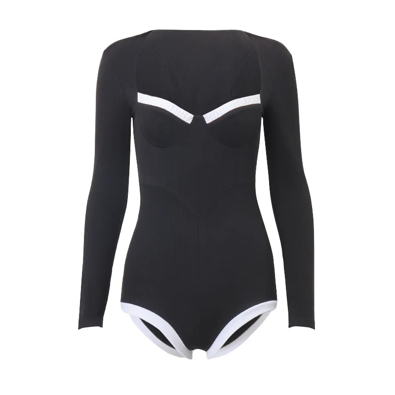 Uveng Uveng Women's Fall 2023 New Fashion Sexy Hot Girl Pure Desire Slim Waist Long Sleeve Jumpsuit Woman