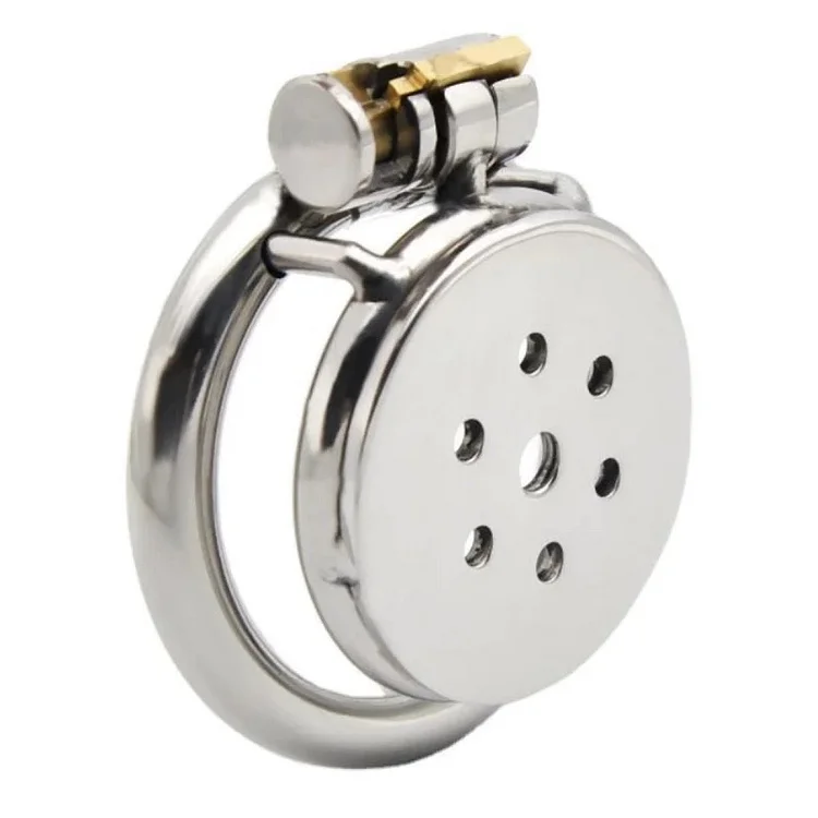 Mini Inverted Flat Steel Chastity Cage (Optional Spikes + Urethra Insert)