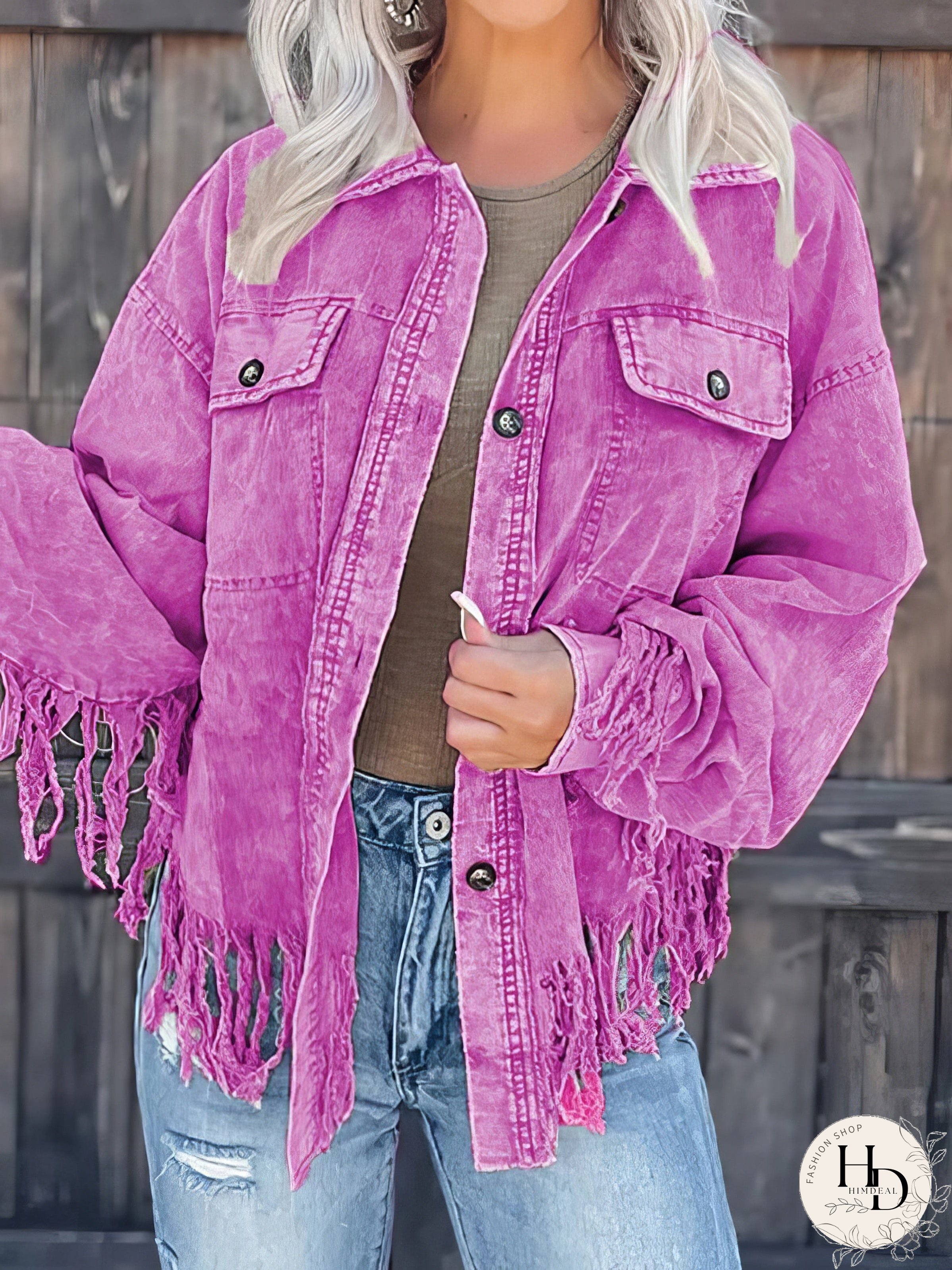 Tassel Detail Corduroy Jacket