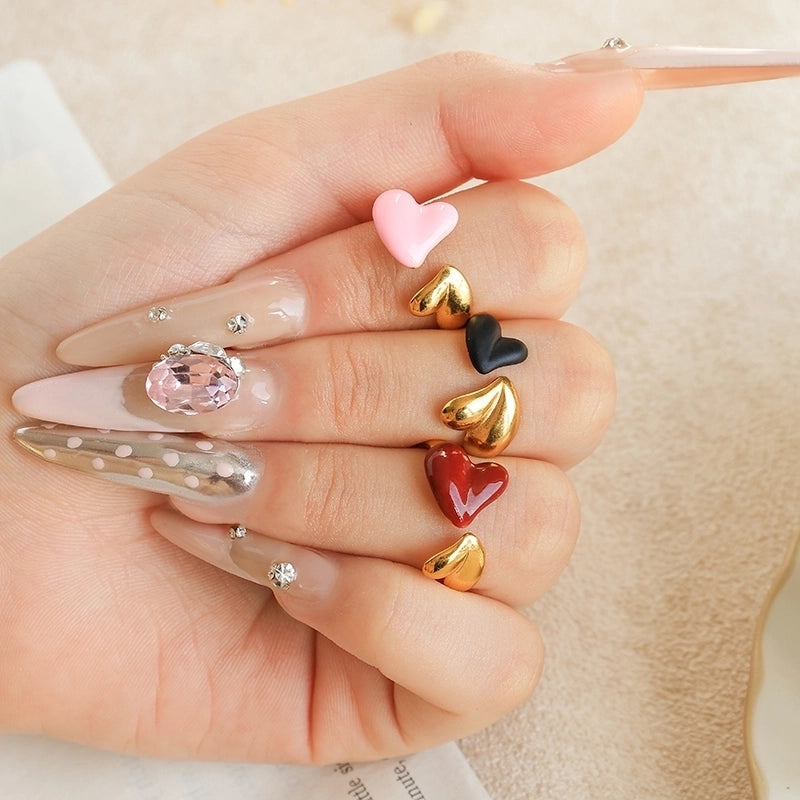 Elegant Sweet Heart Shape 304 Stainless Steel 14K Gold Plated Enamel Open Rings