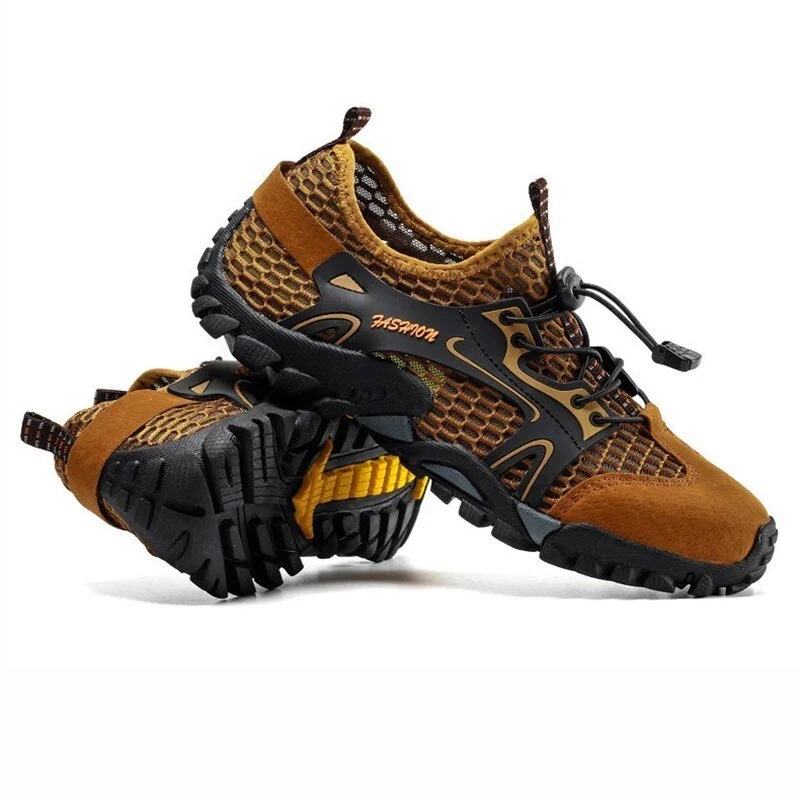 VEAMORS Outdoor Sneakers Non-slip Hiking Shoes For Men Women Walking Trekking Sneakers Unisex Breathable Mesh Upstream Shoes
