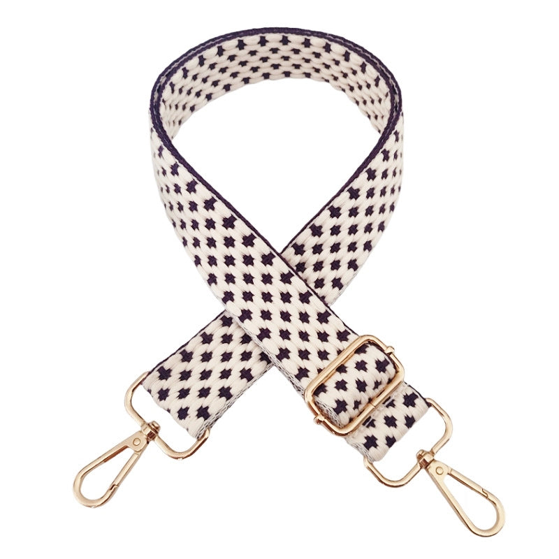 Polyester Cotton Color Block Bag Strap