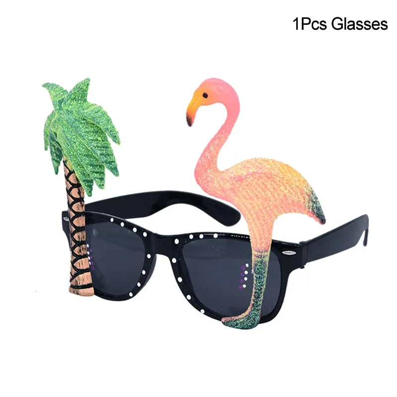 Hawaiian Party Decorations Palm Leaves Bunting Banner Luau Flamingo Summer Tropical Party Decoration Jungle Safari Party Ballons