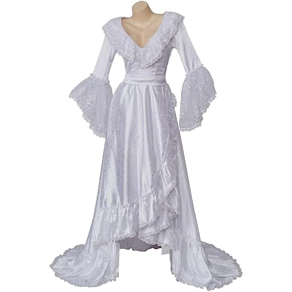 The Phantom of the Opera Christine Daae Cosplay Robe Womens White Nightgown Dress