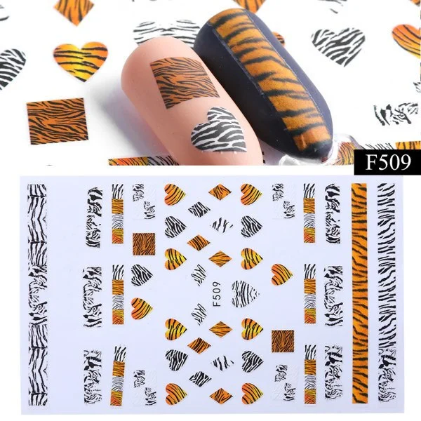 Nail Stickers Back Glue Sexy Leopard Snakeskin Pattern Designs Nail Decal Decoration Tips For Beauty Salons-Nail Inspo