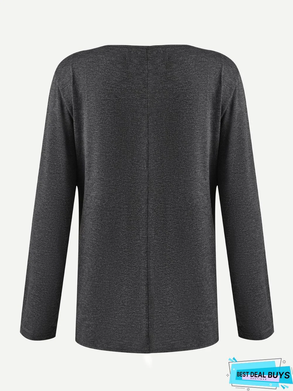 Long Sleeve Casual Cotton-Blend Tunic T-Shirt