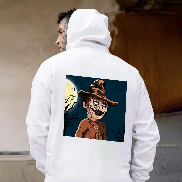 Scarecrow Hoodie with Scribble Print