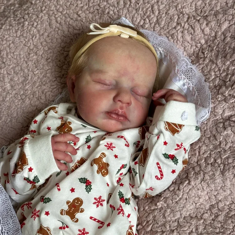  [New] 20" Reborn Lifelike Sleeping Baby Girl Lania Cloth Body Reborn Doll Set with Heartbeat - Reborndollsshop®-Reborndollsshop®