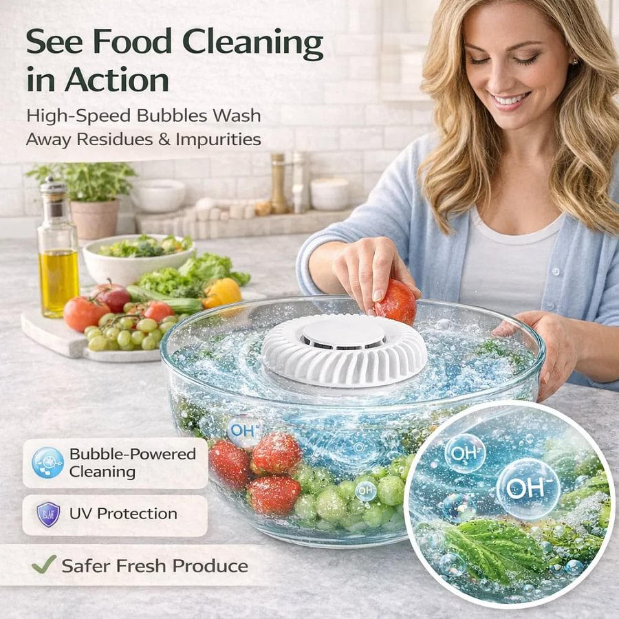 Rotating Bubble Cleaning